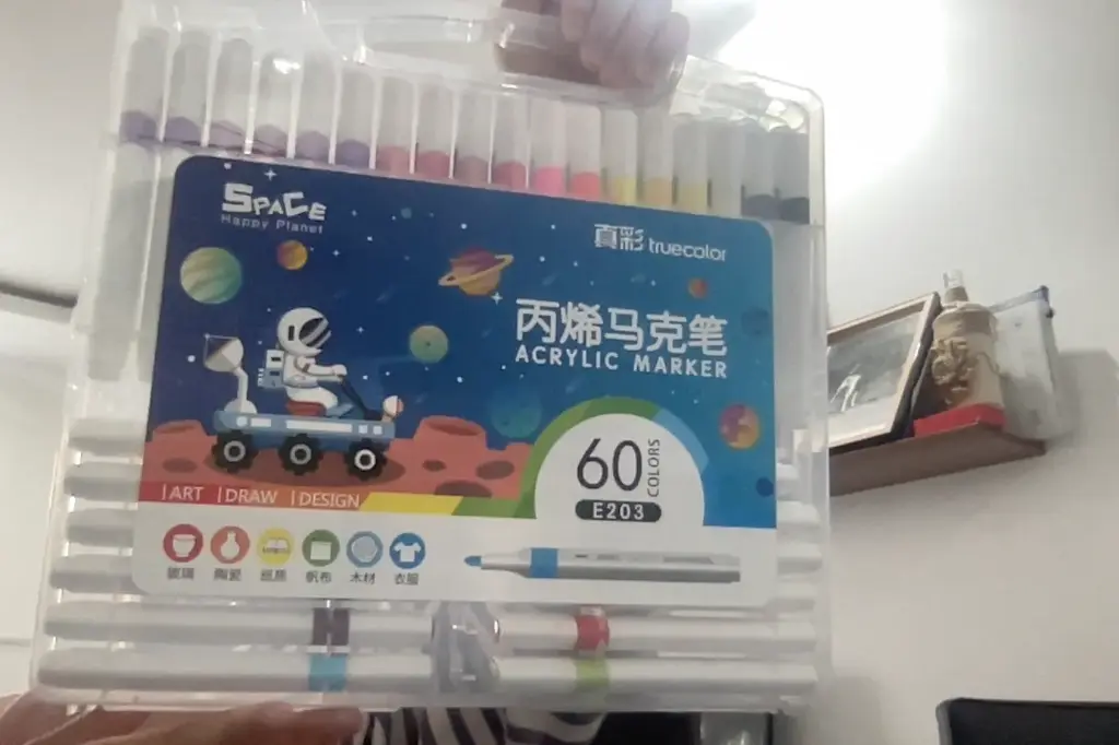 60 colour acrylic markers